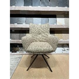 Стул PRATO 360 град поворот с возвратом BOSTON-102 латте, ткань / медный брашированный, ®DISAUR | Интернет магазин мебели и декора LifeDekor