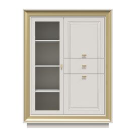 Шкаф с витриной «Прато» низкий, зефир/миндаль | Интернет магазин мебели и декора LifeDekor