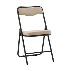 Стул складной Джонни велюр велютто бежевый каркас черный матовый | Интернет магазин мебели и декора LifeDekor