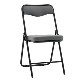 Стул складной Джонни велюр велютто темно-серый каркас черный матовый | Интернет магазин мебели и декора LifeDekor