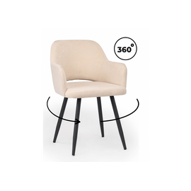 Стул на металлокаркасе Эолин 360 бежевый (glory 03) / черный | Интернет магазин мебели и декора LifeDekor