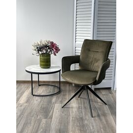 Стул KINNET 360 град. поворот.  MOHAIR-353 / CASTEL-39 Зеленый,ткань/ Тем.-серый каркас, ®DISAUR | Интернет магазин мебели и декора LifeDekor