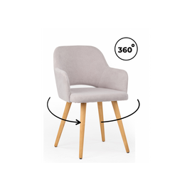 Стул деревянный Эолин 360  светло-серый (glory 36) / светлое дерево | Интернет магазин мебели и декора LifeDekor