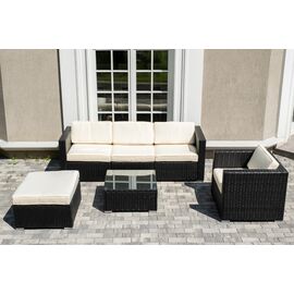 "Даллас" лаунж-зона из искусственного ротанга на 5 персон, цвет черный | Интернет магазин мебели и декора LifeDekor