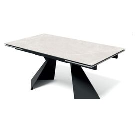 Стол ОРИГАМИ  240 AURA IVORY, керамика / Черный каркас М-City | Интернет магазин мебели и декора LifeDekor