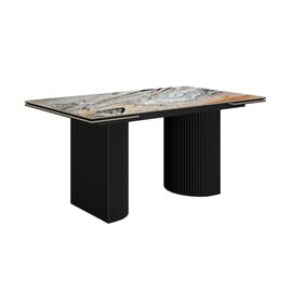 Стол DikLine EKD160, Керамика Venetian Brown Light глянец (К4), опоры черные (2 уп.) | Интернет магазин мебели и декора LifeDekor