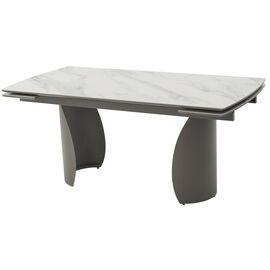 Стол ОЛЬХОН 180 БЕЛЫЙ МРАМОР МАТОВЫЙ , керамика / Черный каркас, М-City | Интернет магазин мебели и декора LifeDekor