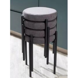 Табурет СТЭК штабилируемый B28 Темно-серый, велюр / черный каркас, М-City | Интернет магазин мебели и декора LifeDekor