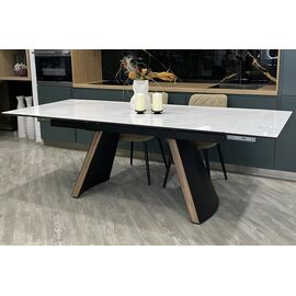 Стол РАНДЕВУ 160 БЕЛЫЙ МРАМОР МАТОВЫЙ 9806035 , керамика / Черный, Орех эко, М-City | Интернет магазин мебели и декора LifeDekor