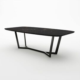 Стол овальный BENZ 200, керамика матовая, черная | Интернет магазин мебели и декора LifeDekor