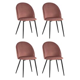 Стул Lilly велюр пыльно-розовый 4 шт. | Интернет магазин мебели и декора LifeDekor