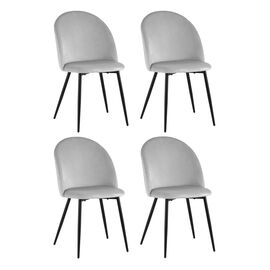 Стул Lilly велюр серебристый 4 шт. | Интернет магазин мебели и декора LifeDekor