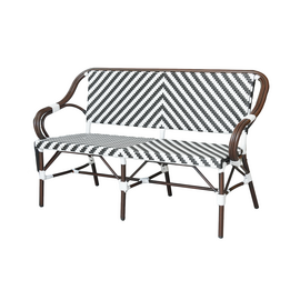 "Кабри" диван двухместный плетенный из искусственного ротанга, цвет черно-белый | Интернет магазин мебели и декора LifeDekor