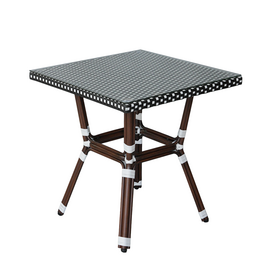 "Кабри" плетеный стол из искусственного ротанга, цвет черно-белый | Интернет магазин мебели и декора LifeDekor