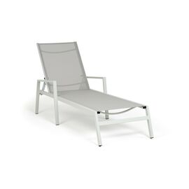 "Парма" шезлонг из алюминия темно-серый (RAL7024) муар, ткань текстилен серая | Интернет магазин мебели и декора LifeDekor