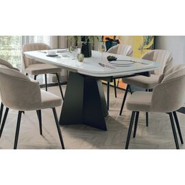 Стол САХАРА 180 БЕЛЫЙ МРАМОР АКТИВНЫЙ , керамика / Черный каркас, М-City | Интернет магазин мебели и декора LifeDekor