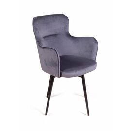 Стул c подлокотниками King, поворотный на 360 градусов, бархат серый 27 | Интернет магазин мебели и декора LifeDekor