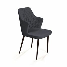 Стул с подлокотниками Hunt ромб, бархат 03 / чёрный конус | Интернет магазин мебели и декора LifeDekor