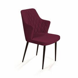 Стул с подлокотниками Hunt ромб, бархат красный 16 new / чёрный конус | Интернет магазин мебели и декора LifeDekor