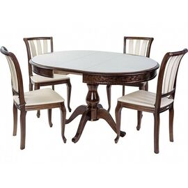 Обеденная группа (Стол Фабрицио-1 Glass и 4 стула Кабриоль. Комби 6) | Интернет магазин мебели и декора LifeDekor