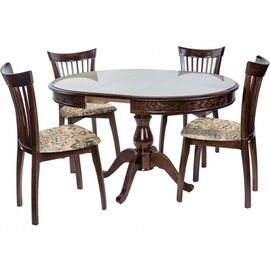 Обеденная группа (Стол Фабрицио-1 Glass и 4 стула Тулон), орех темный | Интернет магазин мебели и декора LifeDekor