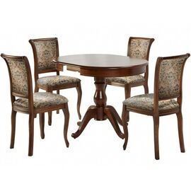 Обеденная группа (Стол Фабрицио-1 и 4 стула Кабриоль), орех темный | Интернет магазин мебели и декора LifeDekor
