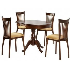 Обеденная группа (Стол Фабрицио-1 и 4 стула Тулон), орех темный | Интернет магазин мебели и декора LifeDekor