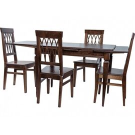 Обеденная группа (Стол Греция и 4 стула Кристиан жесткий), орех темный | Интернет магазин мебели и декора LifeDekor