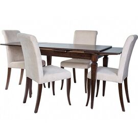 Обеденная группа (Стол Греция и 4 стула Помпей Люкс), орех темный | Интернет магазин мебели и декора LifeDekor