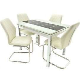 Обеденная группа (Стол Шанхай Каре и 4 стула Шато), цвет белый | Интернет магазин мебели и декора LifeDekor