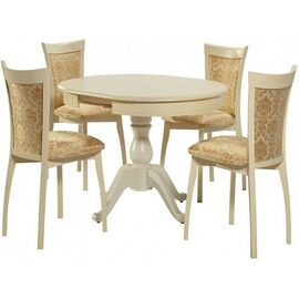 Обеденная группа (Стол Фабрицио-1 и 4 стула Тулон м/с), слоновая кость | Интернет магазин мебели и декора LifeDekor