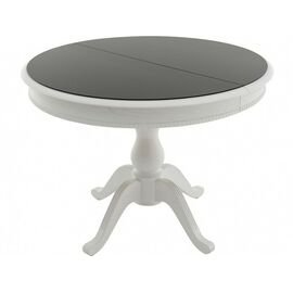 Стол «Фабрицио 1» GLASS (D 1000), белый с черным | Интернет магазин мебели и декора LifeDekor