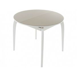 Стол «Ривьера» круг стекло капучино, каркас белый | Интернет магазин мебели и декора LifeDekor