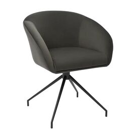 Кресло Less графит, поворотное, черный металл | Интернет магазин мебели и декора LifeDekor
