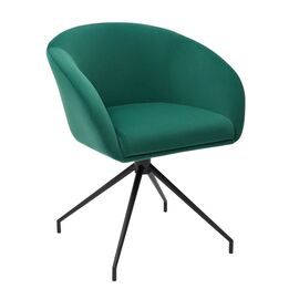 Кресло Less изумрудное, поворотное, черный металл | Интернет магазин мебели и декора LifeDekor