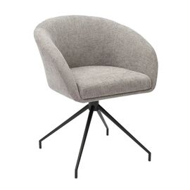 Кресло Less серый шенилл, поворотное, черный металл | Интернет магазин мебели и декора LifeDekor