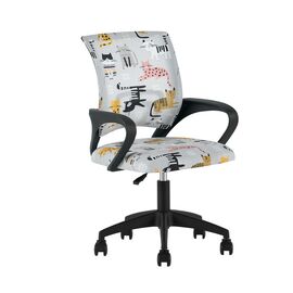Кресло офисное TopChairs Simple SN Junior принт Blue Cats пластик черный | Интернет магазин мебели и декора LifeDekor