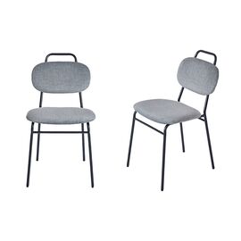 Комплект из 2-ух стульев MOLLY разборный черный каркас серое сиденье | Интернет магазин мебели и декора LifeDekor