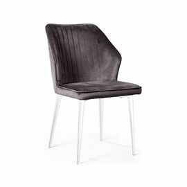 Стул Berg, бархат  светло-серый 26 / белый конус | Интернет магазин мебели и декора LifeDekor