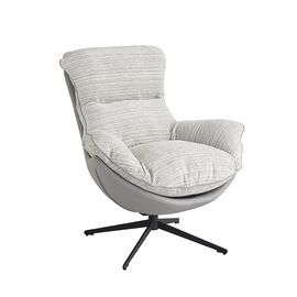 Кресло HUG серый в полоску, экокожа, шенилл | Интернет магазин мебели и декора LifeDekor