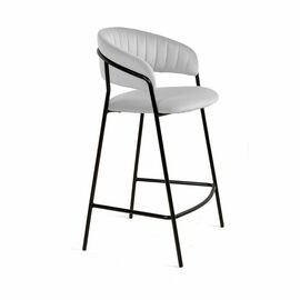 Стул полубарный Kelly, бархат светло-серый 04 | Интернет магазин мебели и декора LifeDekor