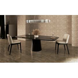 Стол овальный GIO 160, керамика глянцевая, черная | Интернет магазин мебели и декора LifeDekor