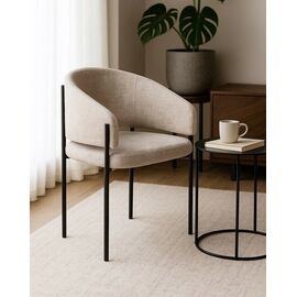 Стул НИКОЛЬ REEF 03 Бежевый, ткань/ черный каркас М-City | Интернет магазин мебели и декора LifeDekor