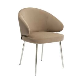 Дизайнерский стул Cosmos на усиленной опоре, латте, основание хром | Интернет магазин мебели и декора LifeDekor