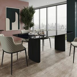 Стол обеденный Nolan 180, керамика глянцевая / две опоры овал | Интернет магазин мебели и декора LifeDekor