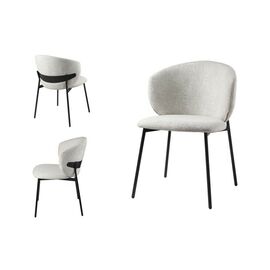 Стул БЕЛЛА, цвет H-09 Светло-серый, велюр / черный каркас | Интернет магазин мебели и декора LifeDekor