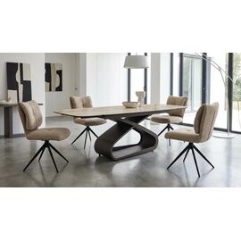 Стол АУРУМ (AURUM) 180 БЕЖЕВЫЙ МРАМОР TL-618, испанская керамика / Коричневый графит каркас, ®DISAUR | Интернет магазин мебели и декора LifeDekor