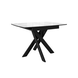 Стол DikLine DKB110, Керамика Carrara Gloss (мрамор глянец белый)/подстолье черное/опоры черные | Интернет магазин мебели и декора LifeDekor