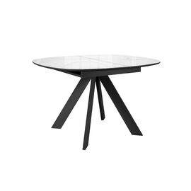 Стол DikLine BK100 Керамика Carrara Gloss (мрамор глянец белый)/подстолье черное/опоры черные | Интернет магазин мебели и декора LifeDekor