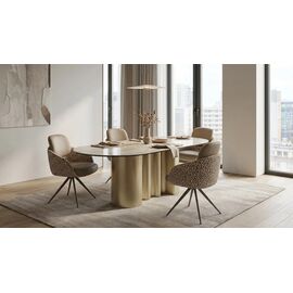 Стол ВЕНТО (VENTO) 280 ТОПАЗ TL-617, испанская керамика / Шампань каркас, ®DISAUR | Интернет магазин мебели и декора LifeDekor